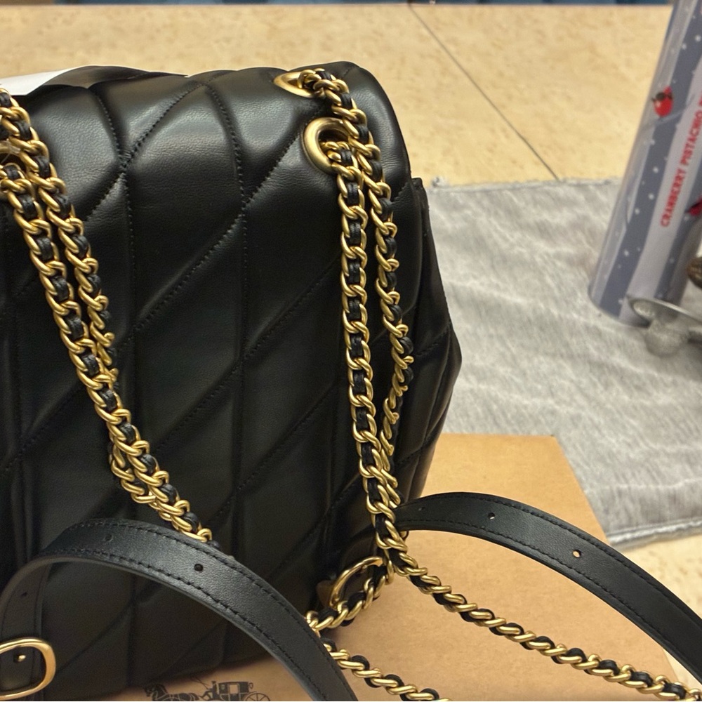 Authentic Coach Tabby Black Quilted Backpack with Gold Hardware~NWT - Picture 6 of 10